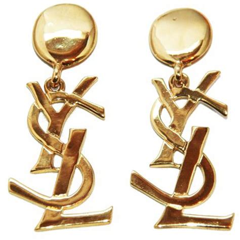 gold ysl ohrringe|ysl pearl earrings.